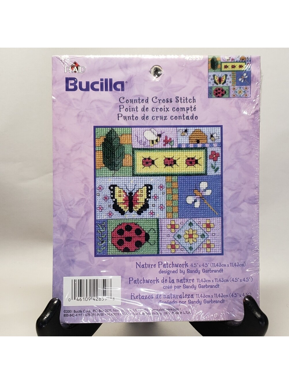 Bucilla Plaid Counted Cross Stitch Kit Nature Patchwork 42859 NEW 2001 Ladybug